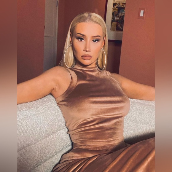 Skims | Velour Crop Tank and Wide Leg Pants Set in Sienna XS - Picture 10 of 12